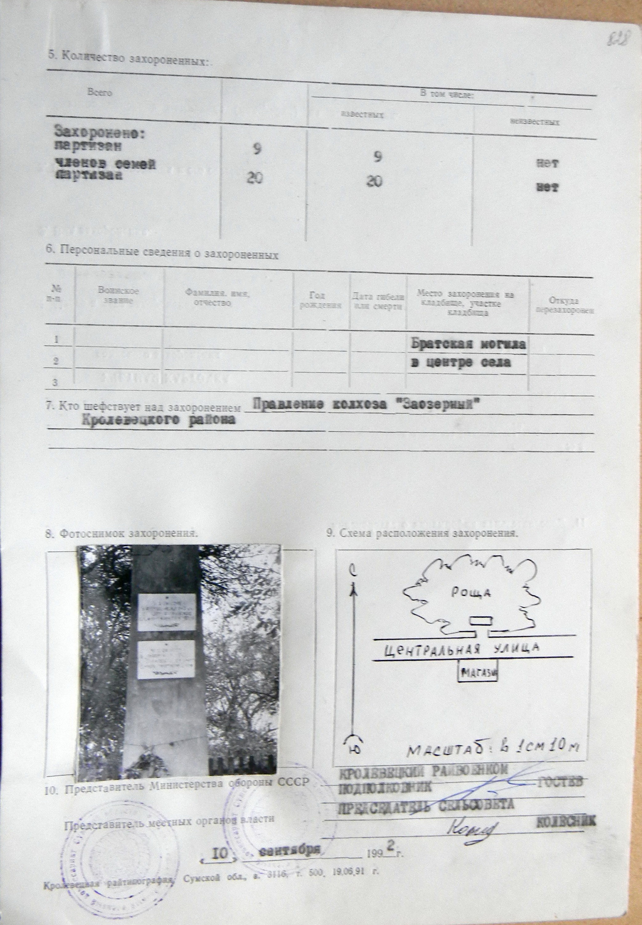 Братская могила партизан  в с. Новоселица