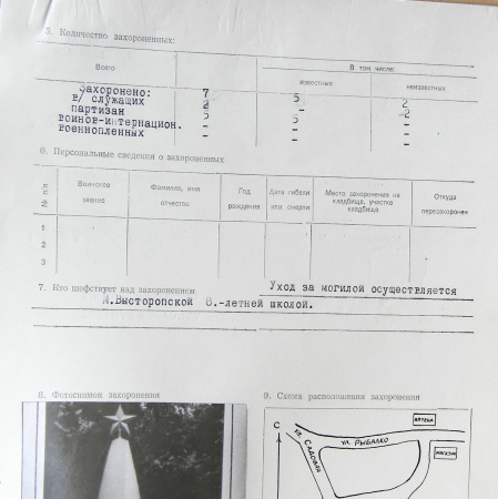 Братская могила на кладбище в с. Малый Выстороп 