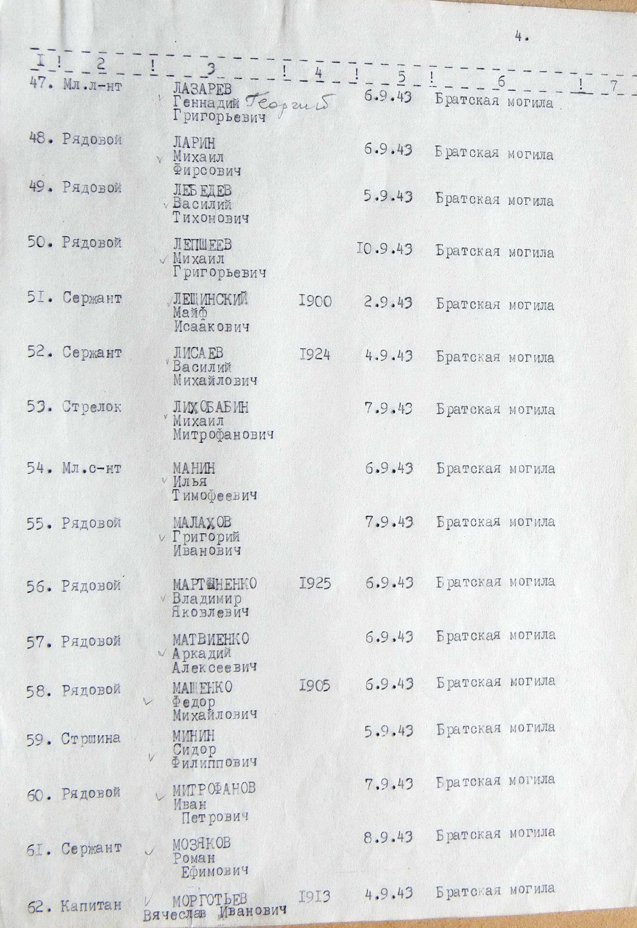 Братская могила в центре п. Терны 