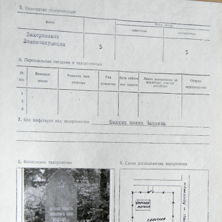 Братская могила на кладбище в п. Терны