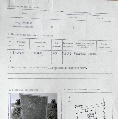 Братская могила на кладбище в с. Шматы
