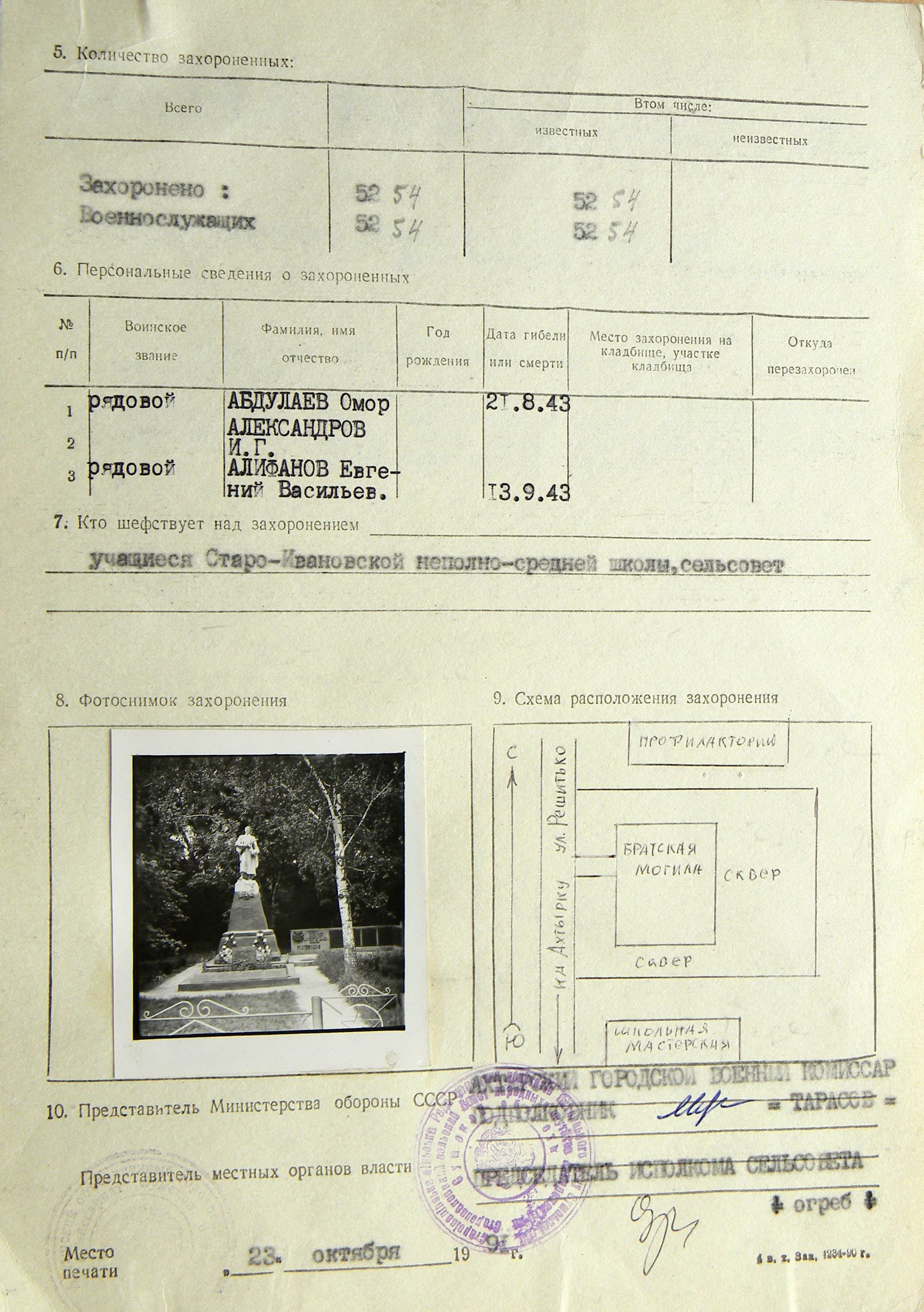 Братская могила в с. Старая Ивановка