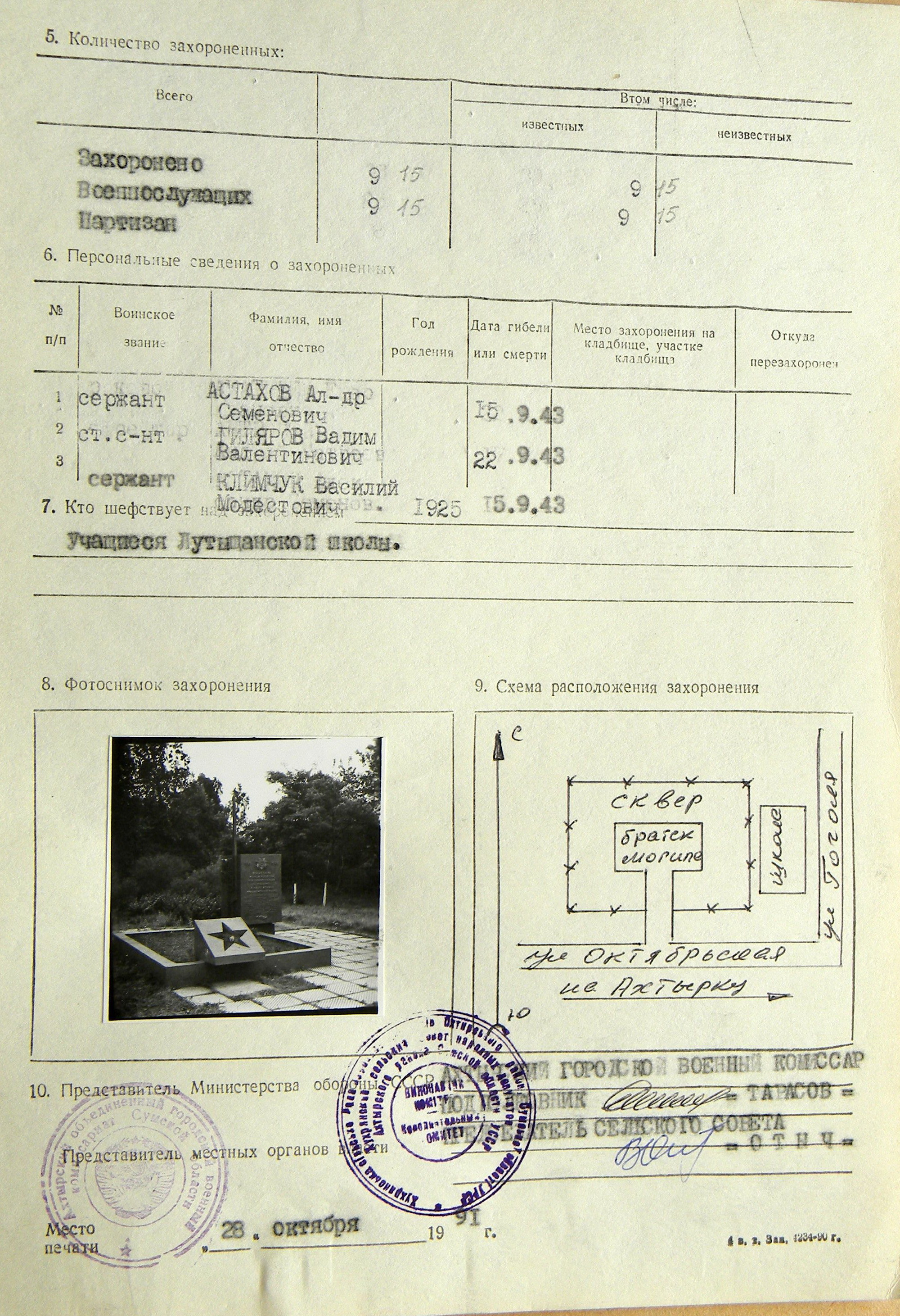 Братская могила в с. Украинка