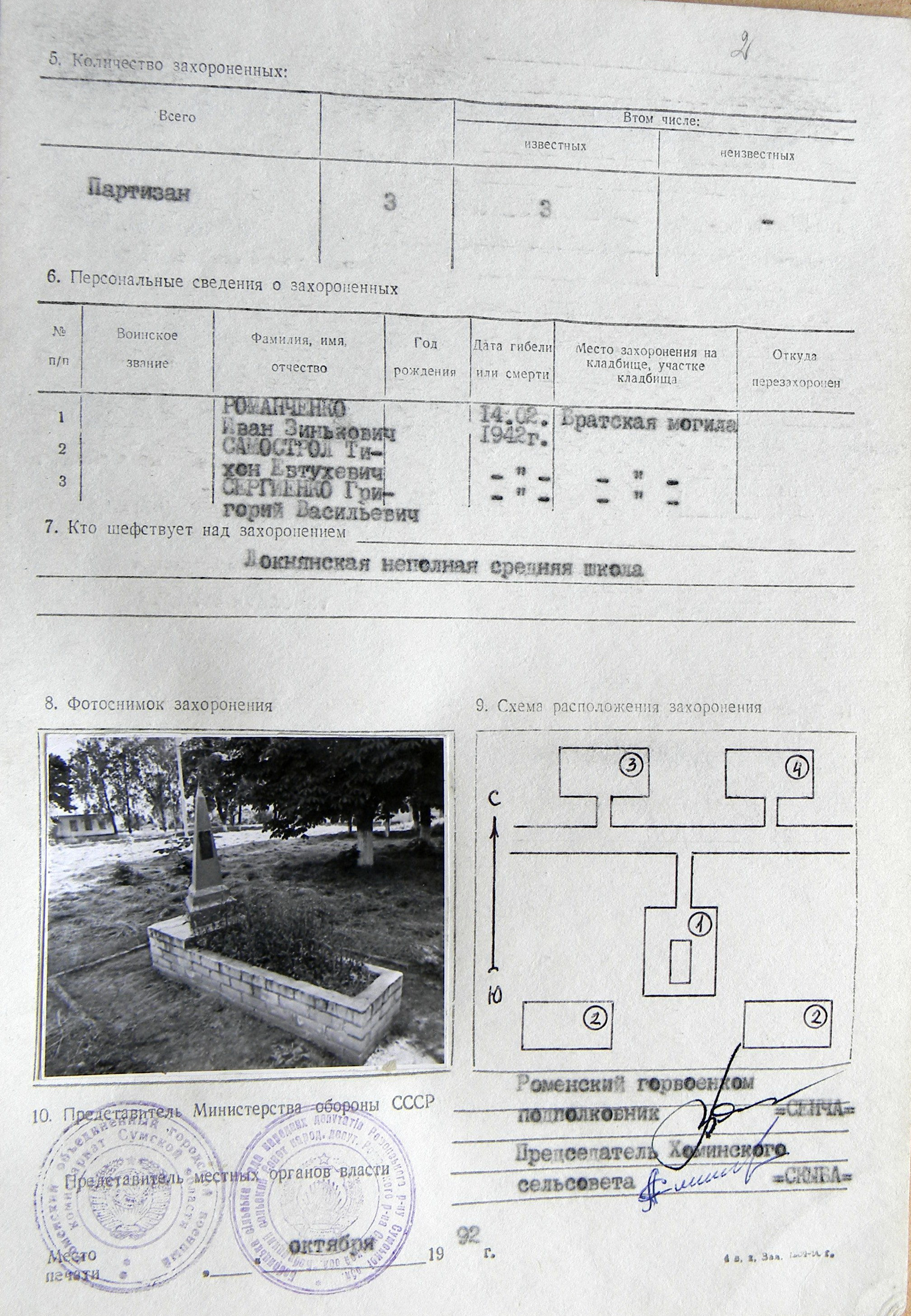 Братская могила в с. Локня Роменского района