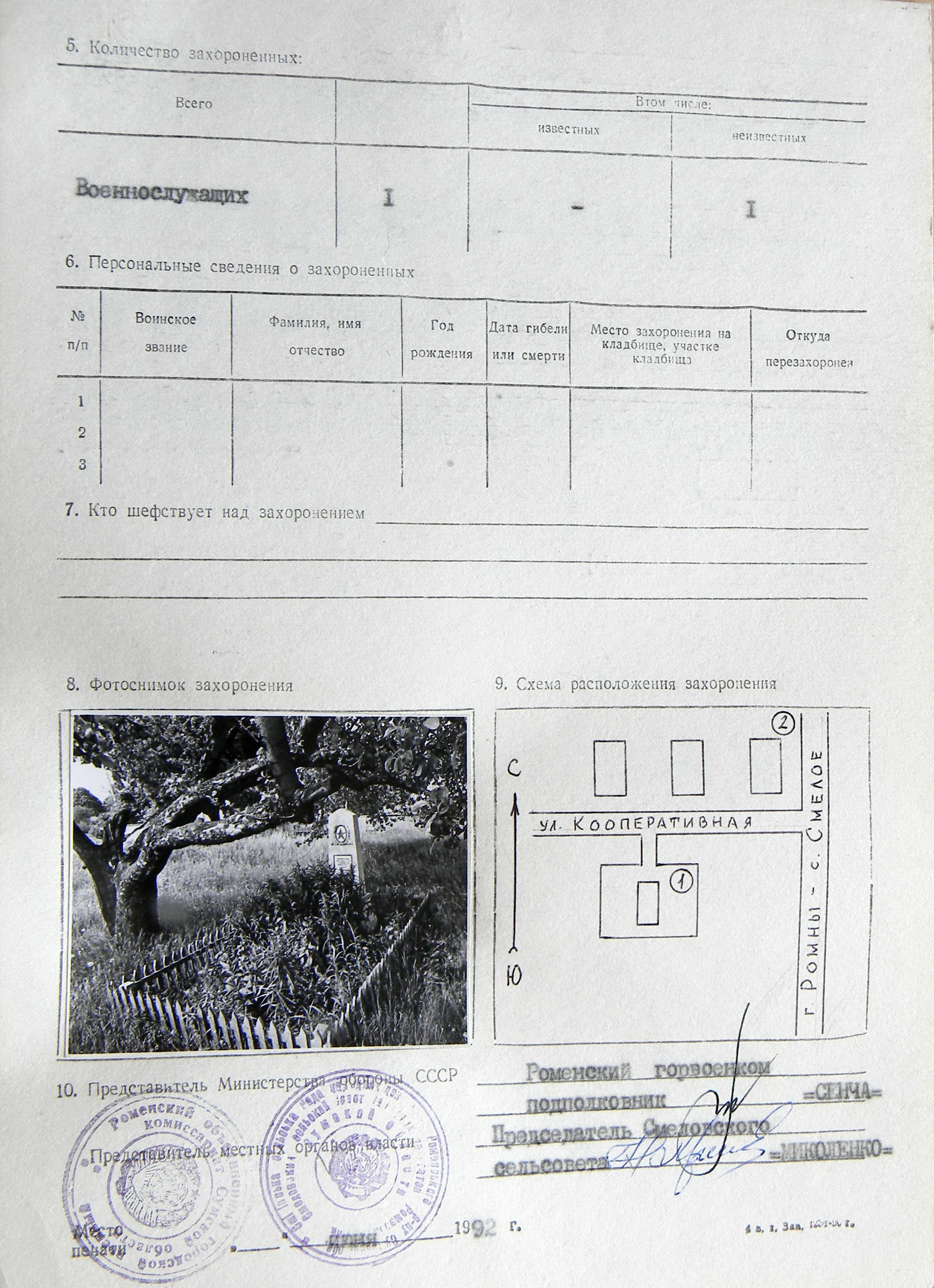 Могила безымянного солдата  на окраине с. Смелое