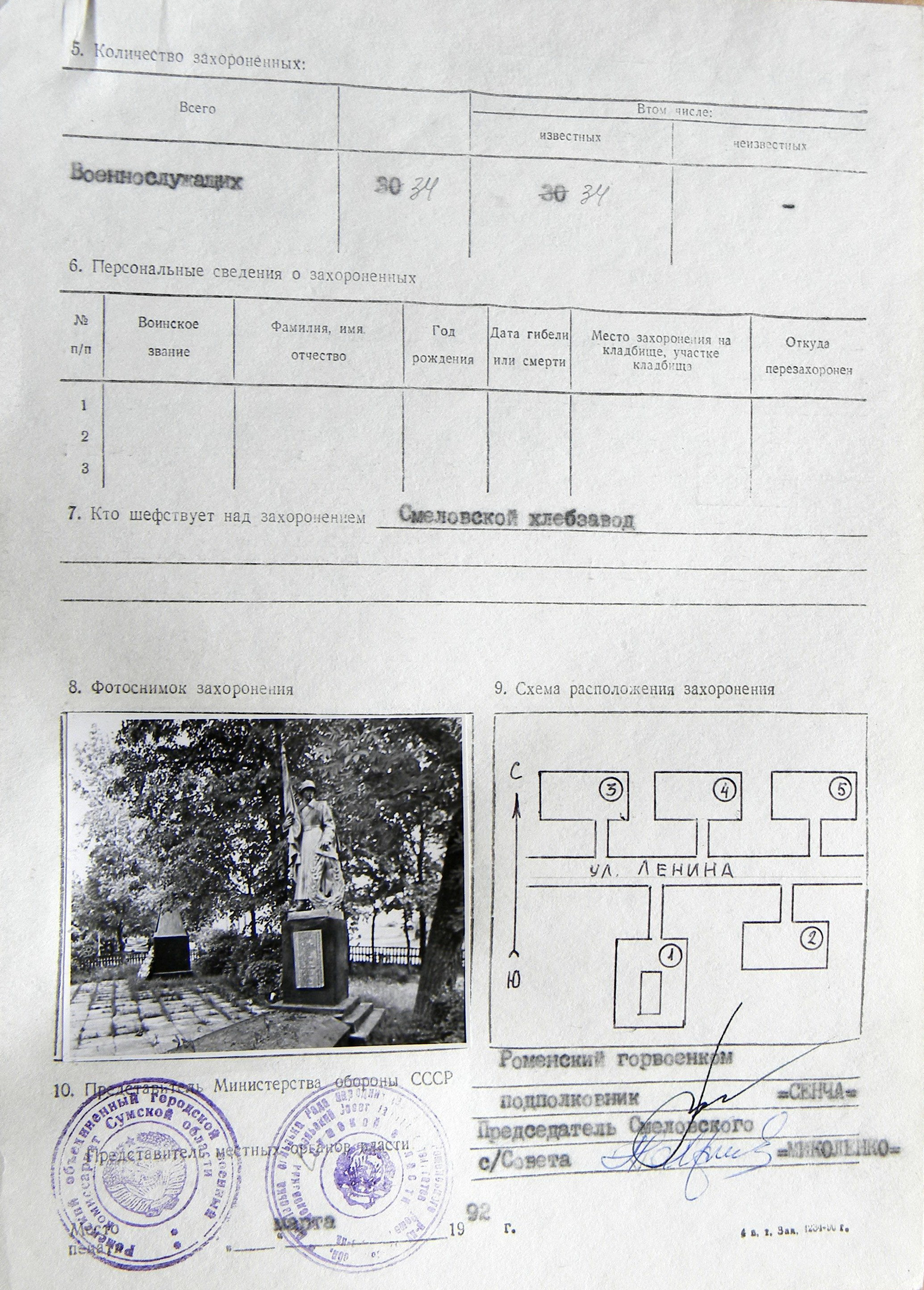 Братская могила возле сельсовета в с. Смелое