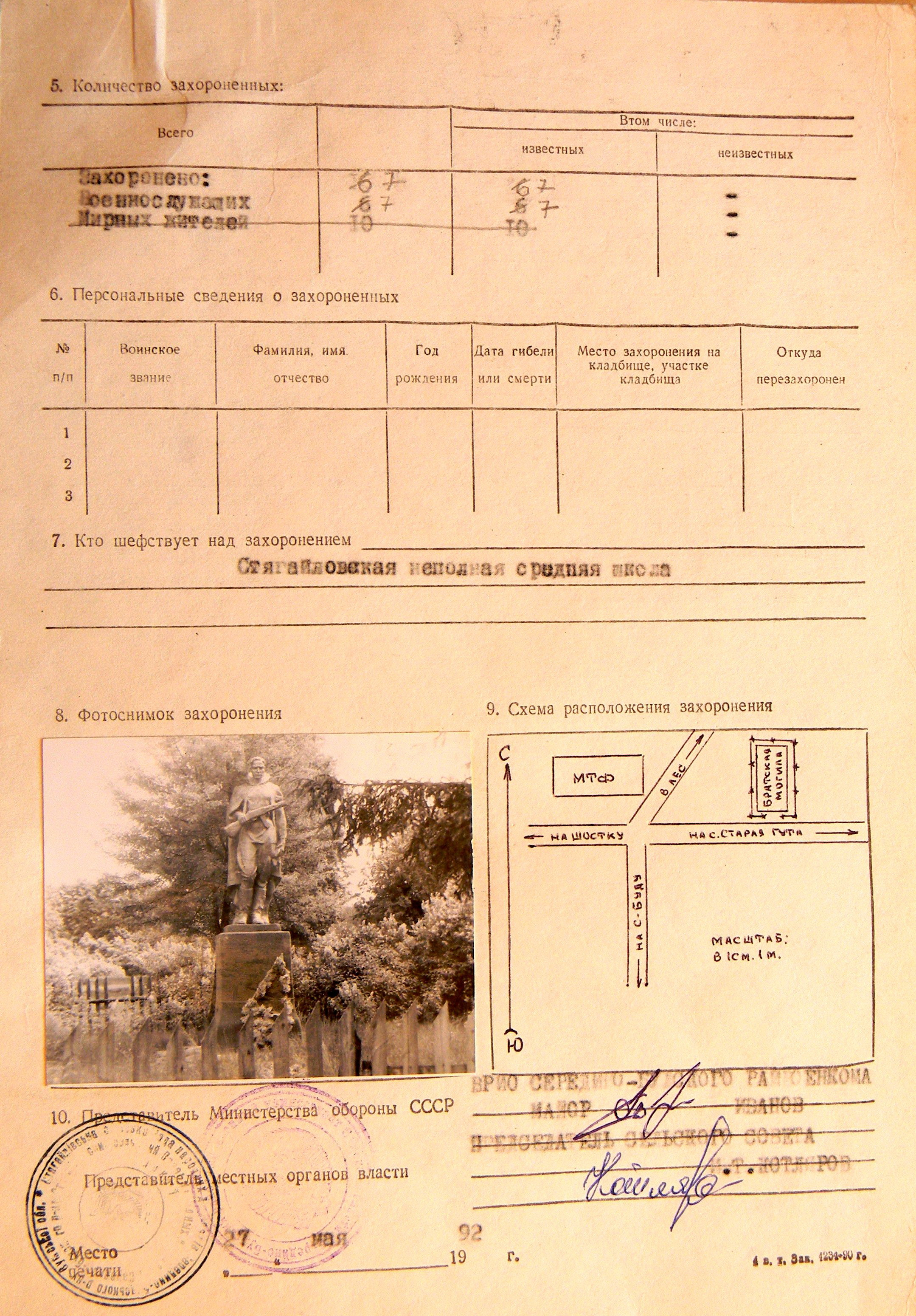 Братская могила в с. Белоусовка 