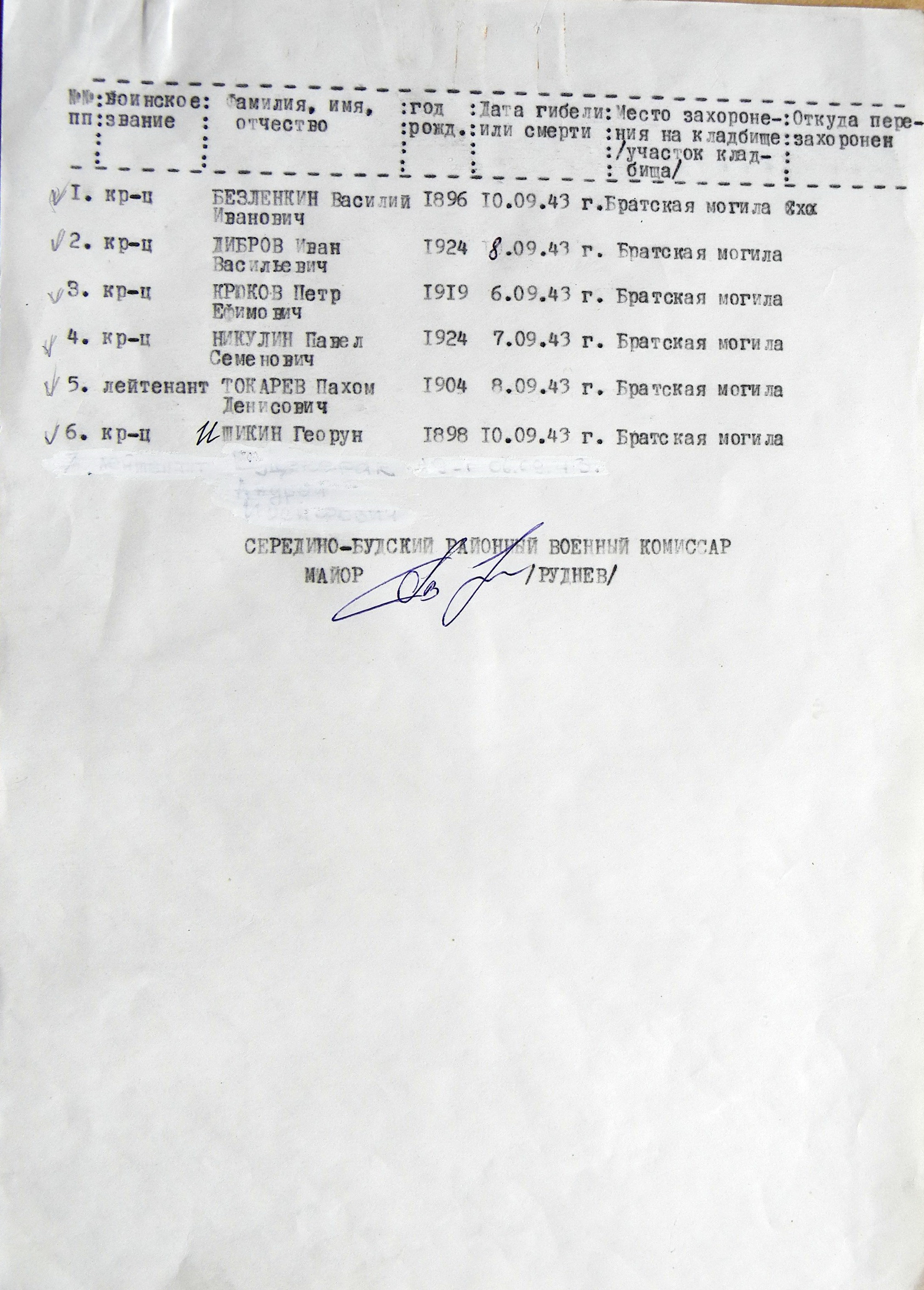 Братская могила возле леса в с. Лесное