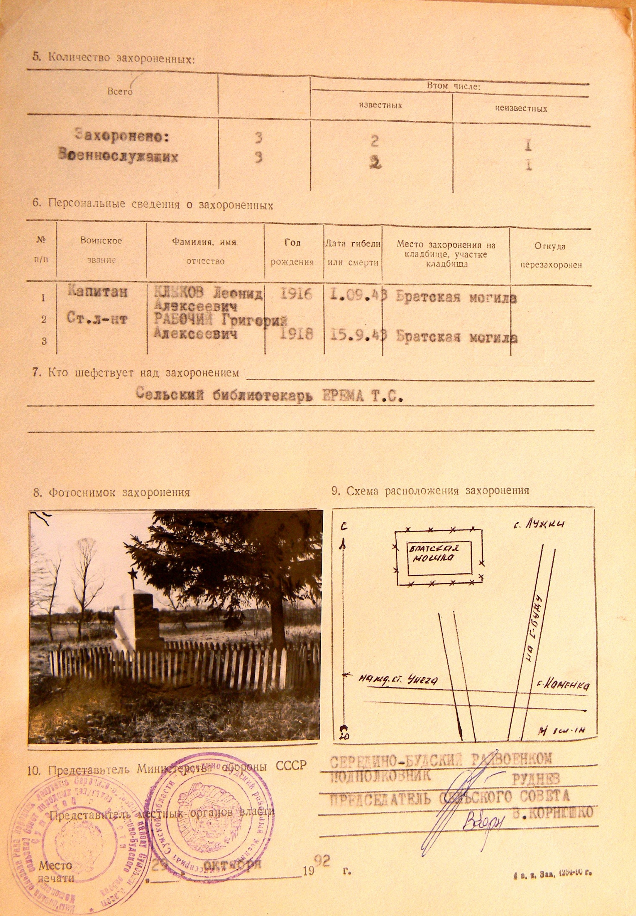 Братская могила в с. Лужки 