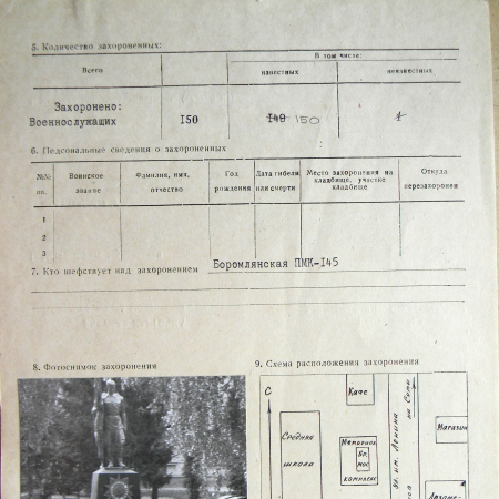 Братская могила на мемориальном комплексе в с. Боромля