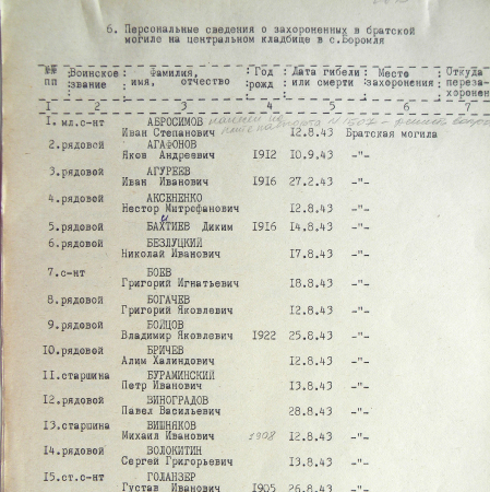 Братская могила на центральном кладбище в с. Боромля 
