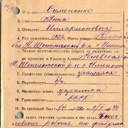 Симоненко Анна Илларионовна