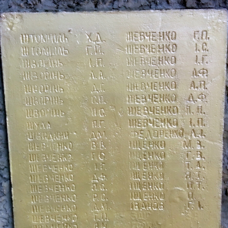 Мемориал  недалеко от почты в с. Тубольцы Черкасского района 