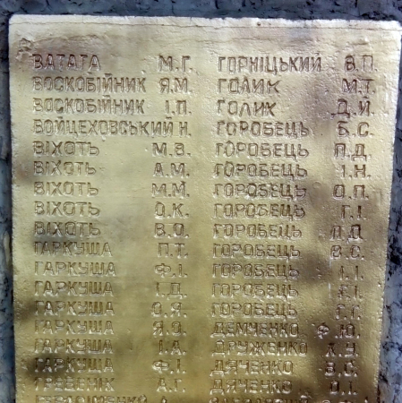 Мемориал  недалеко от почты в с. Тубольцы Черкасского района 