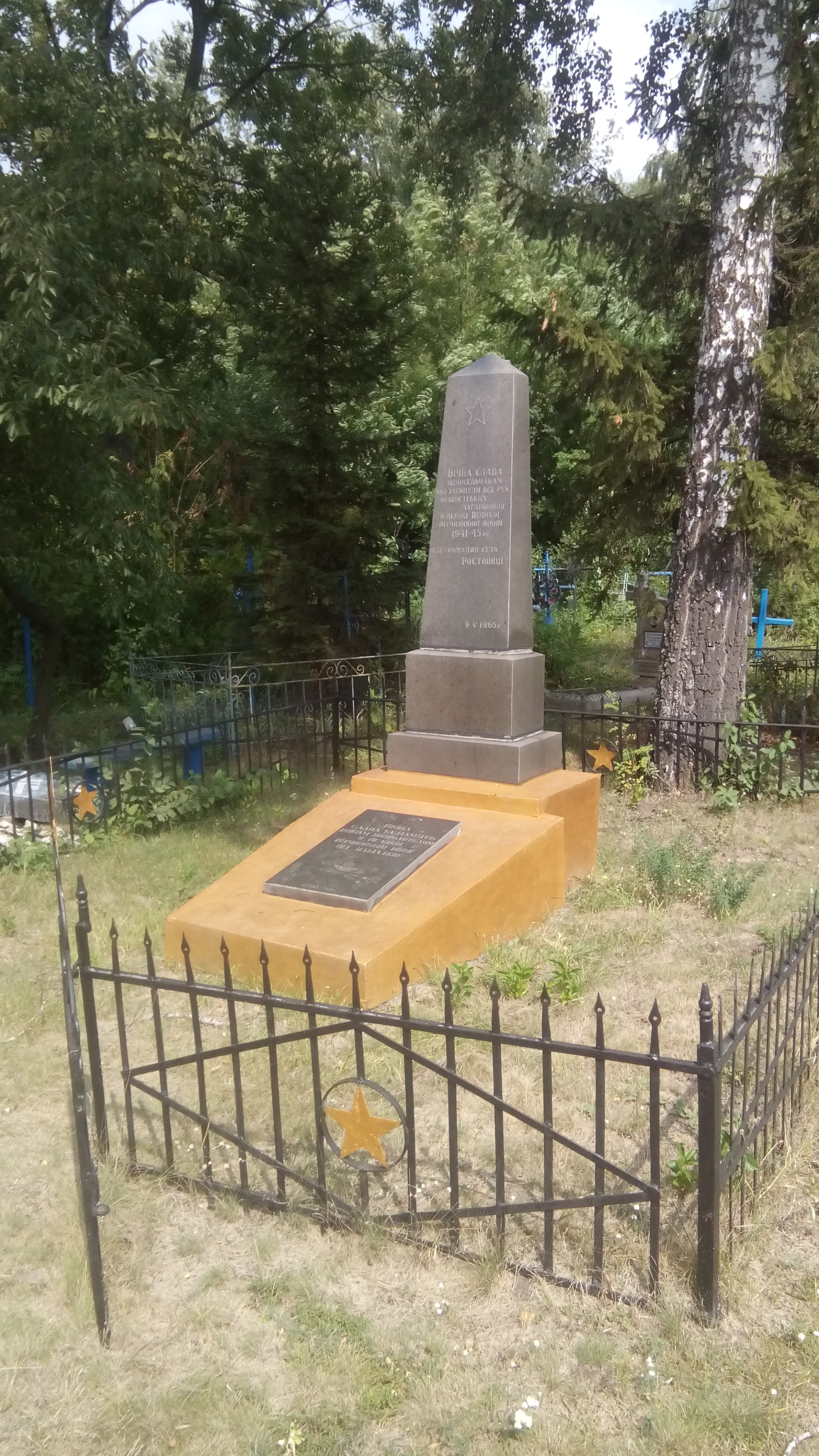 Одиночная могила на кладбище с. Раставица Ружинского района